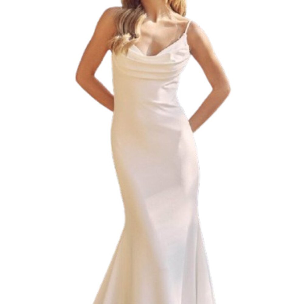 SALE NWT Nox Anabel JE954 Open Low Back Wedding Dress White Size 10